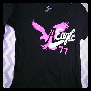 Cute black american eagle top